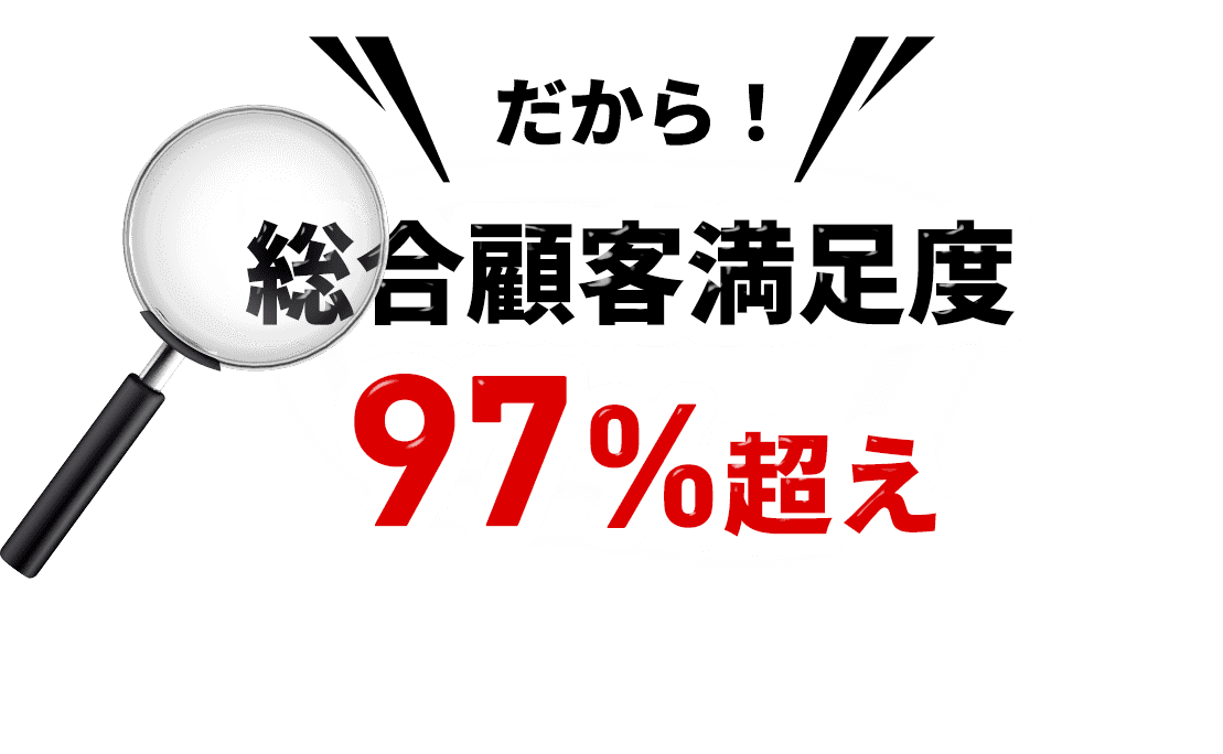 だから！総合顧客満足度 97%超え